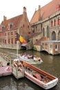 Boat trips in Bruges canal Belgium Royalty Free Stock Photo
